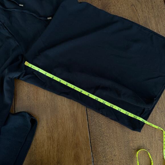 Eileen Fisher Black Drawstring Crepe Cropped Wide Leg Jumpsuit Sz Small Casual - Picture 12 of 13